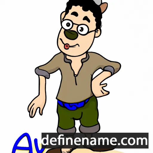 cartoon of the name 'Ach'av