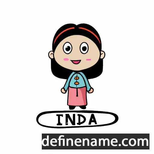 cartoon of the name Indah