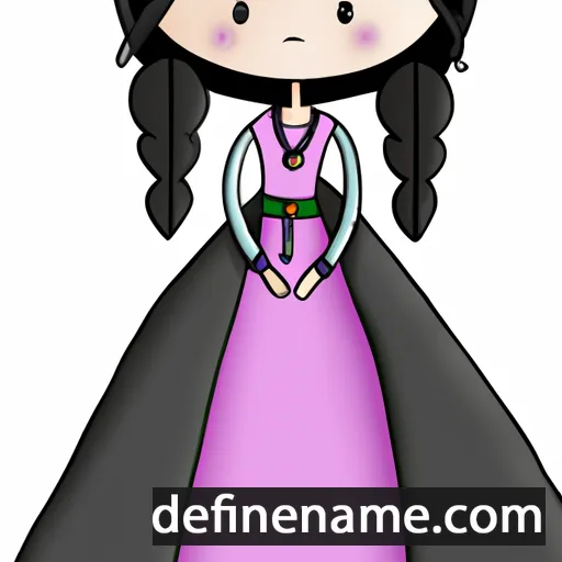 cartoon of the name María de los Santos