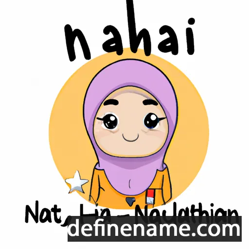 cartoon of the name Nazihah