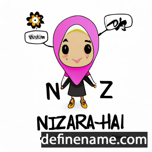 cartoon of the name Nazirah