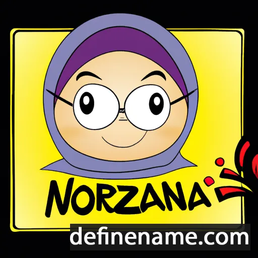 cartoon of the name Norazlina