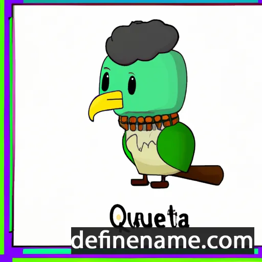 cartoon of the name Quetzal