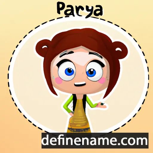 cartoon of the name Parinya