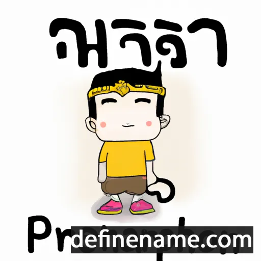 cartoon of the name Pheeraphon