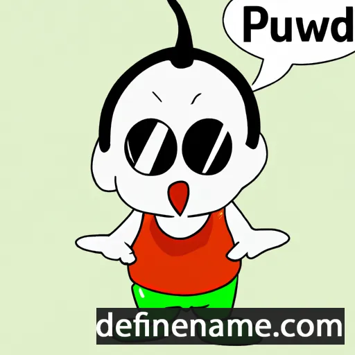 cartoon of the name Puwadol