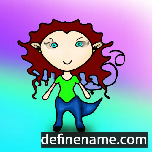 cartoon of the name Rhianedd