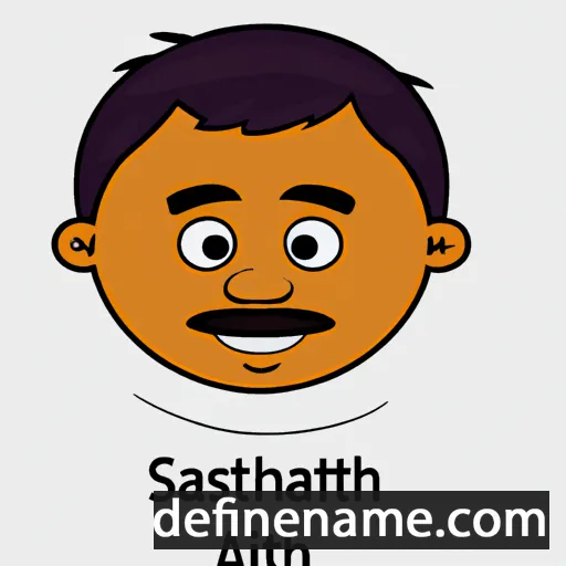 cartoon of the name Sathish