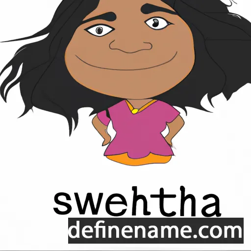 cartoon of the name Shwetha