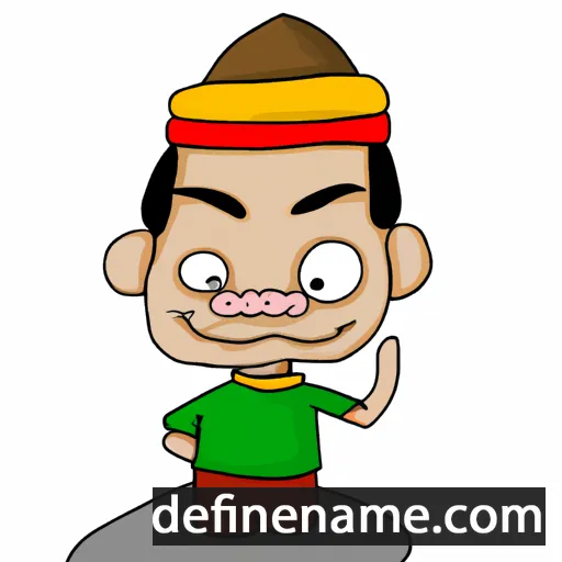 cartoon of the name Suradet