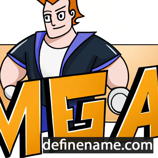 cartoon of the name Mega