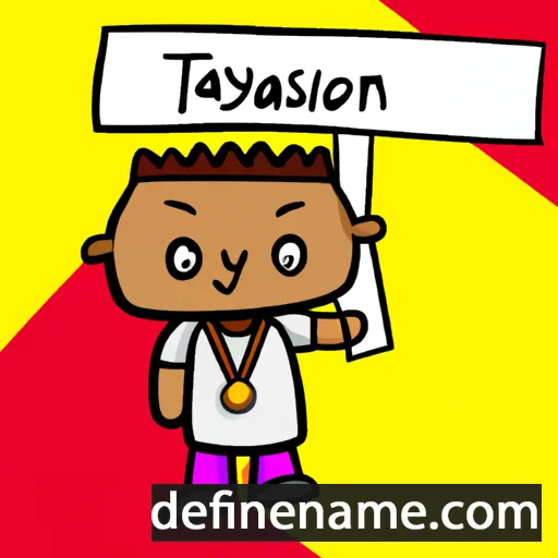 cartoon of the name Tayshon