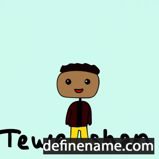 cartoon of the name Teshawn