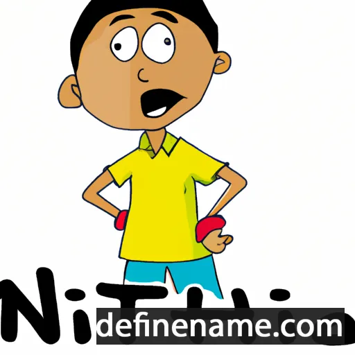 cartoon of the name Nithin