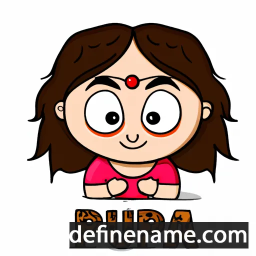 cartoon of the name Puja