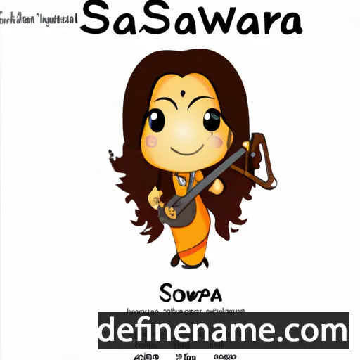 Saraswati cartoon