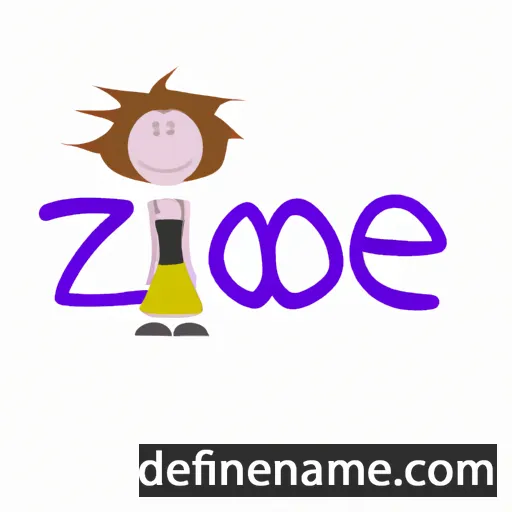 cartoon of the name Zoe