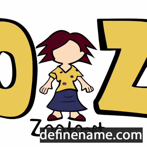 cartoon of the name Zoë