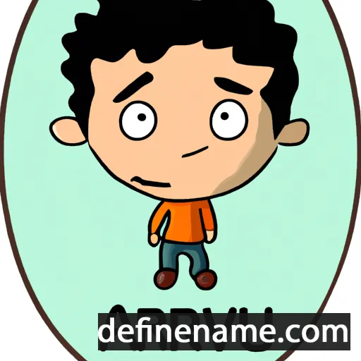 cartoon of the name Aarnav