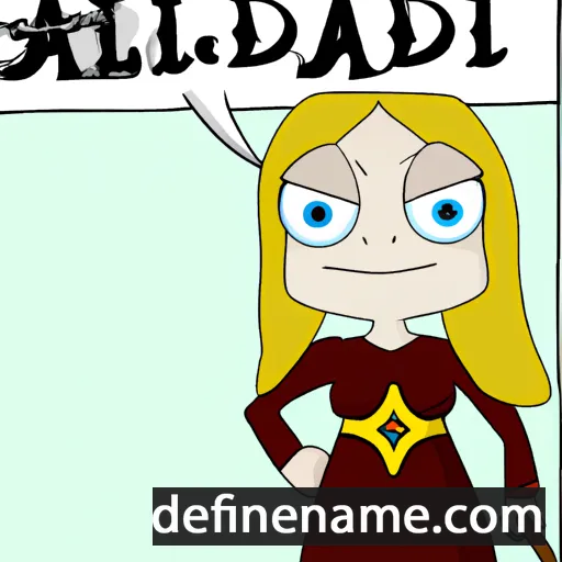 cartoon of the name Álfhildur