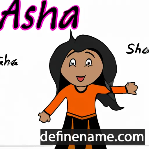 cartoon of the name Asjha