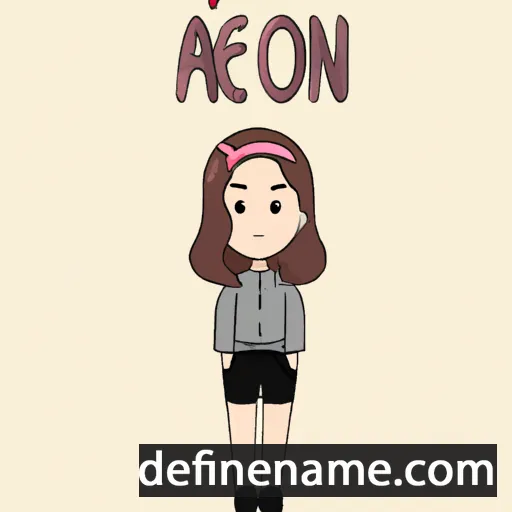 cartoon of the name A-yeon