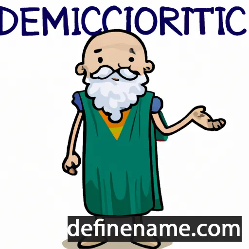 cartoon of the name Democritus