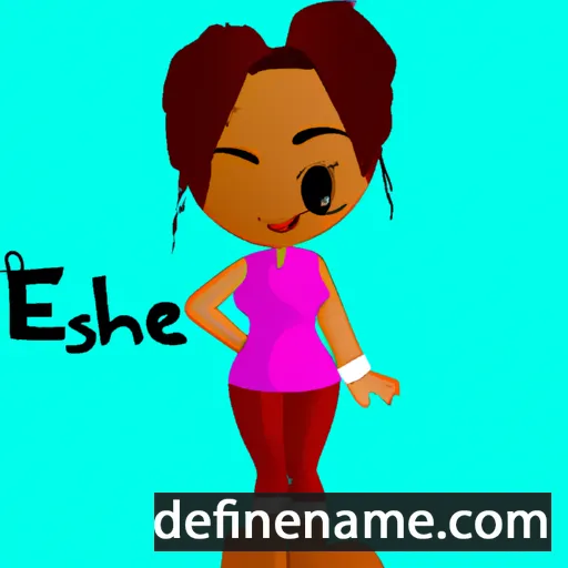 cartoon of the name Eshe