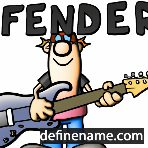 cartoon of the name Fender