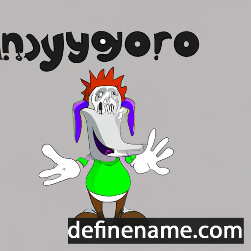 cartoon of the name Gwynoro