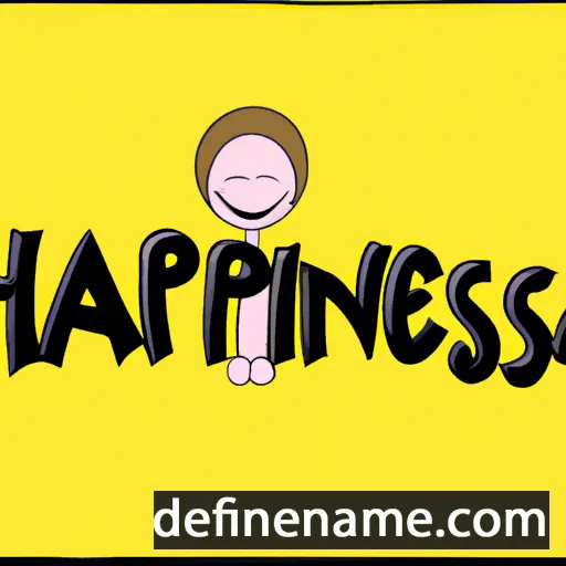 cartoon of the name Happiness