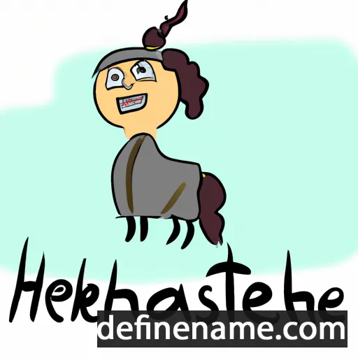 cartoon of the name Hestȧhkėhá'e