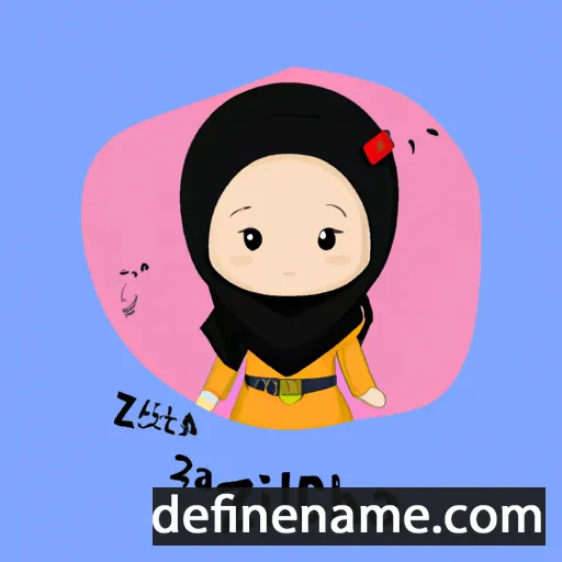 cartoon of the name Izzah