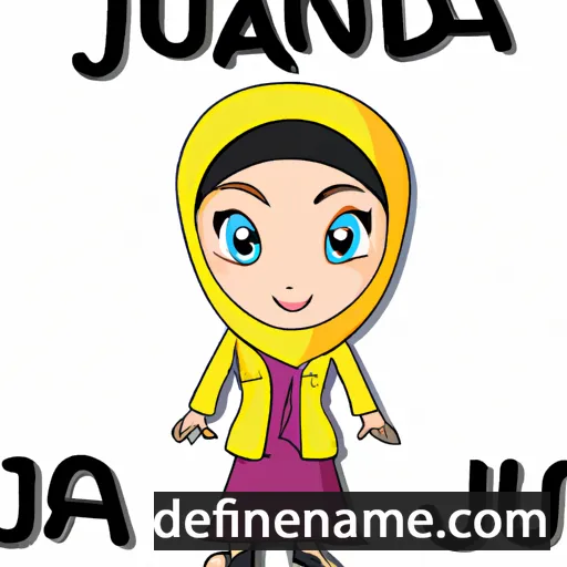 cartoon of the name Junaidah