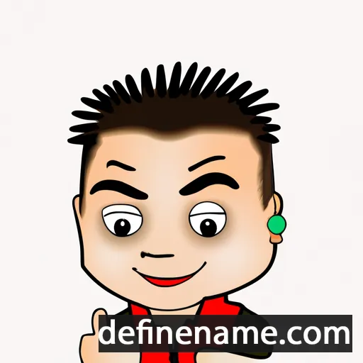 cartoon of the name Junjie